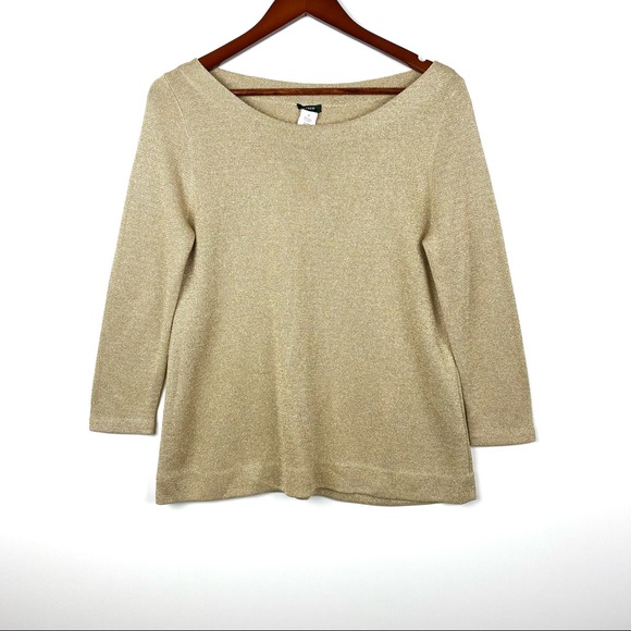 J. Crew Sweaters - J.Crew Gold Metallic Scoop Neck Sweater